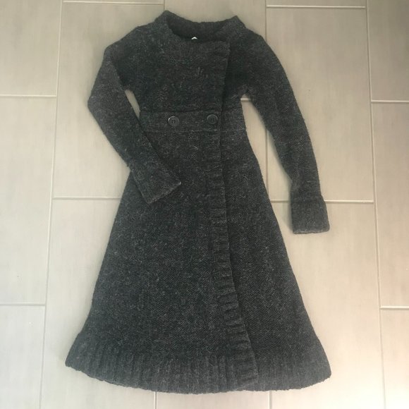 Designer Vintage Tracy Reese Grey Maxi Sweater Coat Size M - Picture 1 of 5